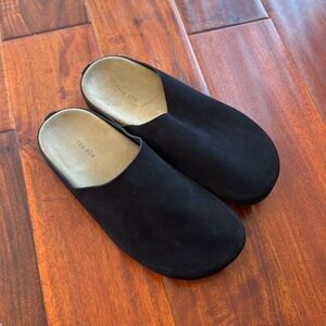 The Row Navy Suede Clogs, size 38